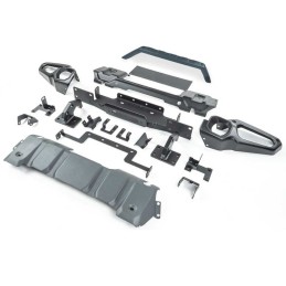 Paraurti anteriore in acciaio con bull bar e piastra verricello