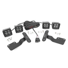 Luci LED Cree quadrate da 2" con kit DRL ambra Black Series