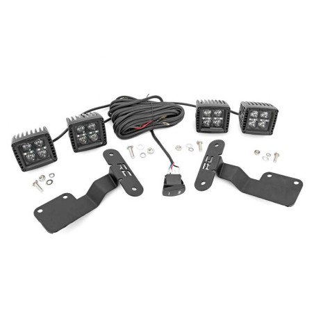 Luci LED Cree quadrate da 2" con kit DRL ambra Black Series