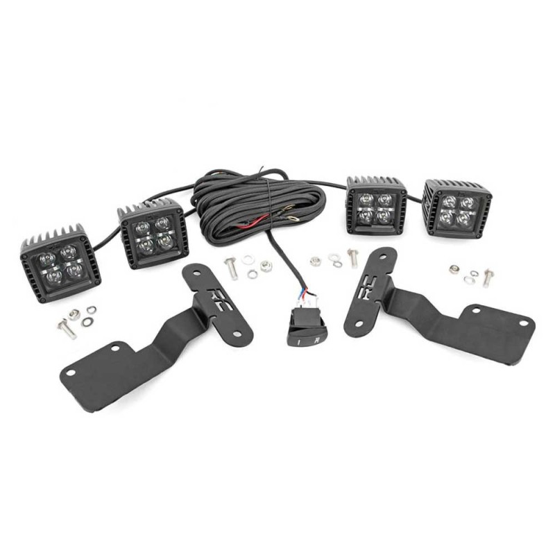 Luci LED Cree quadrate da 2" con kit DRL bianco Black Series