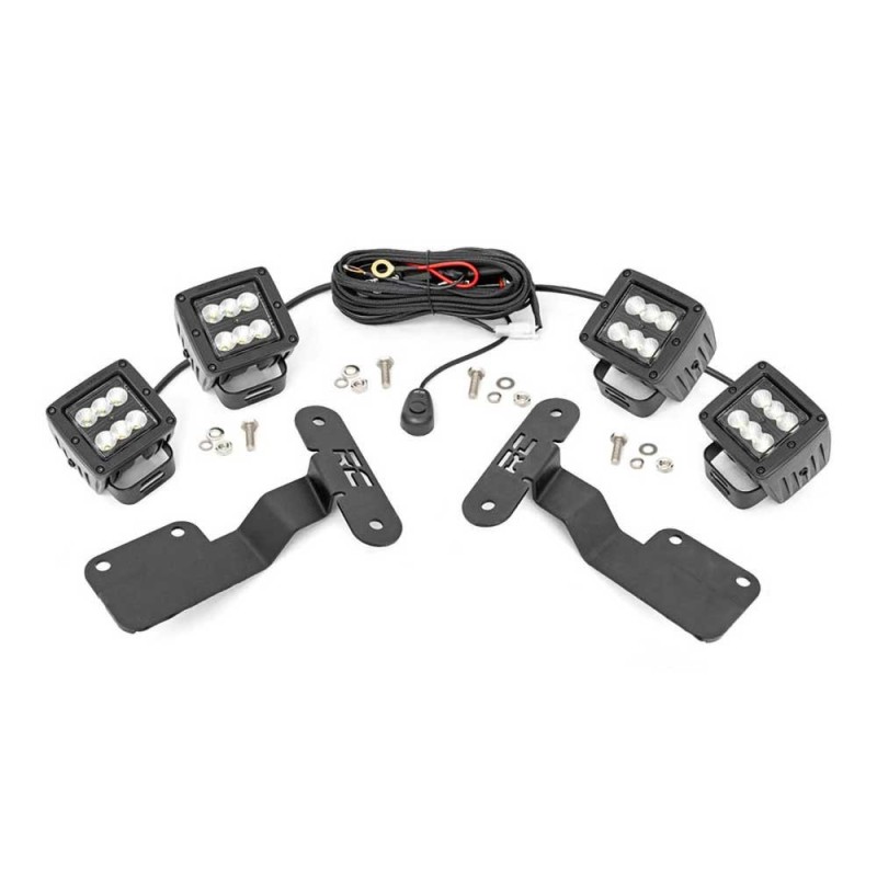 Luci a LED quadrate Cree 2" Flood Beam kit Black Series