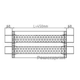 Silenziatore ovale HF-45 Ø 2x76 mm