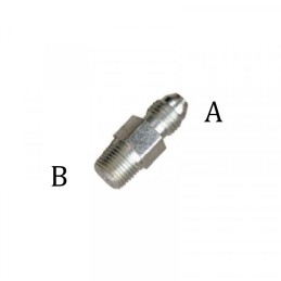 Adattatore Niples M-M A. 3/8"x24 B. 1/4"NPT Zincato